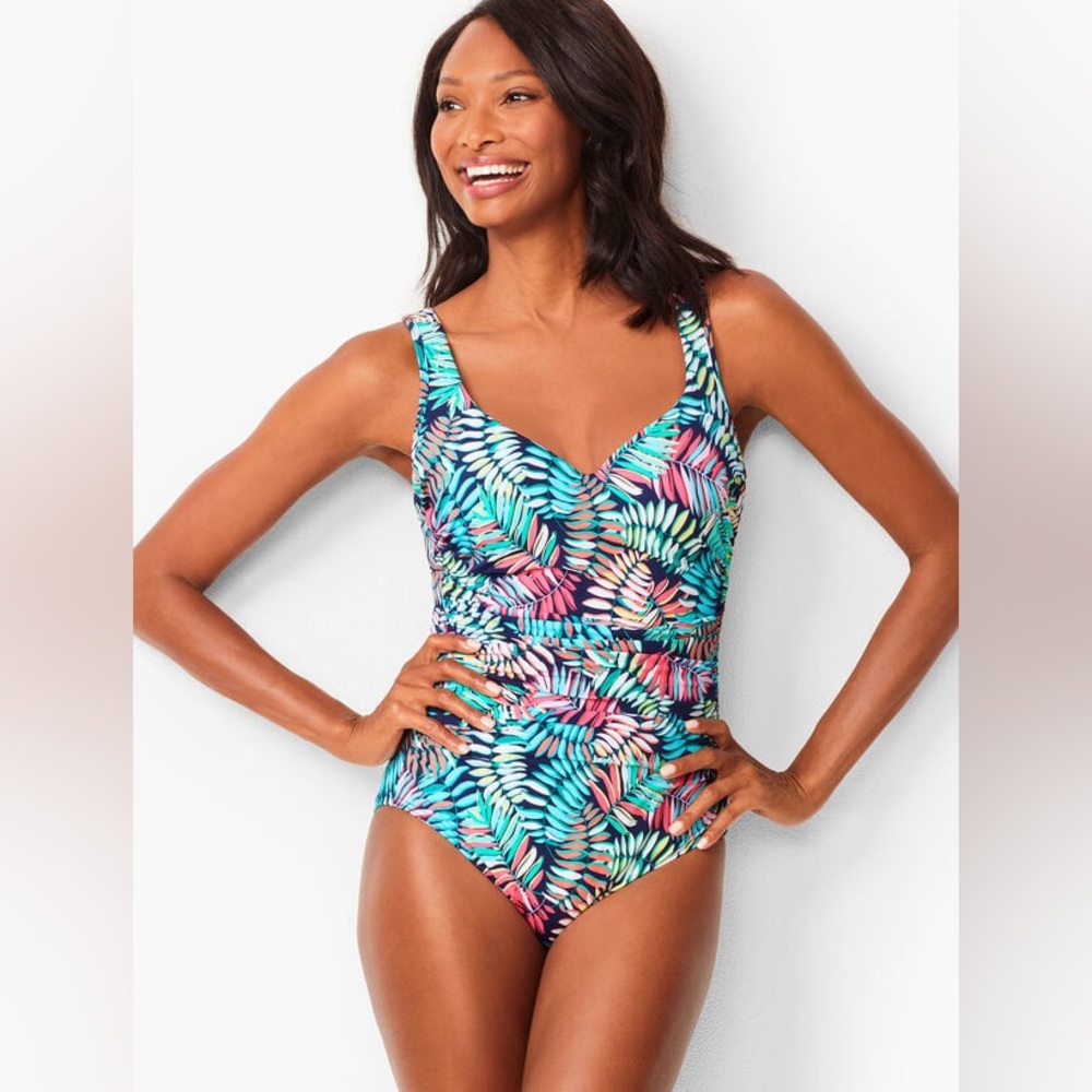 Miraclesuit Amici V-Neck One-Piece Swimsuit Size 14 - Picture 1 of 10